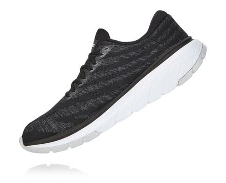 Running Shoes Mens - Hoka One One Cavu 3 - Black/White - ZFCEJYS-50